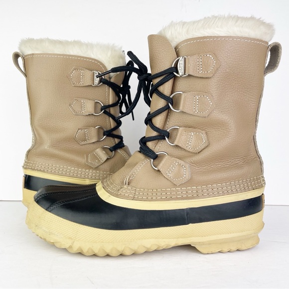 Sorel Shoes - Sorel Caribou Vintage Waterproof Tan Buff Heavy Snow Winter Boots